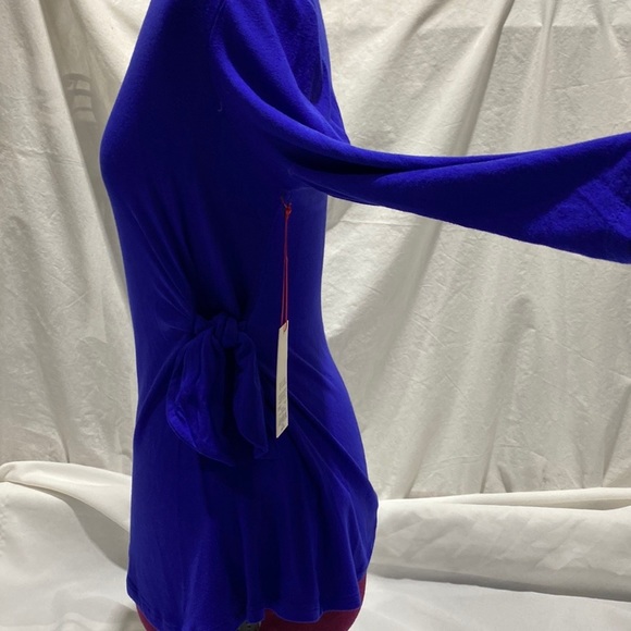 ELLE 3/4 Sleeve Top Side Tie Blue Women’s XS NWT - Picture 4 of 11